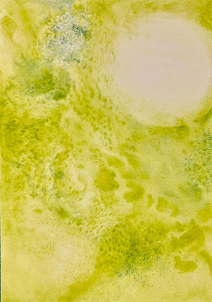 Yellow Green on White